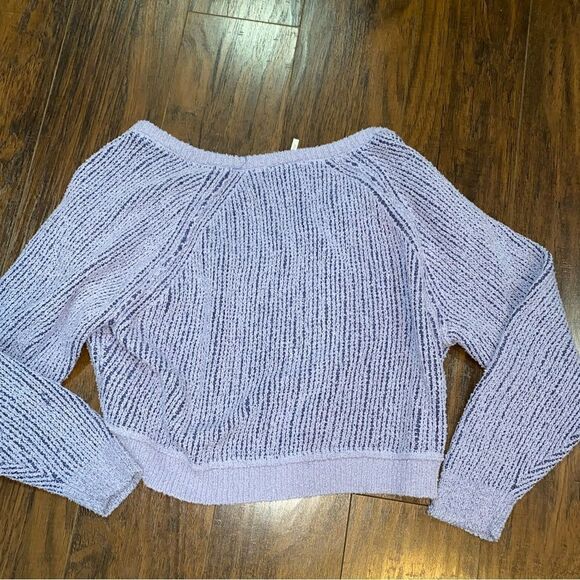 FREE PEOPLE Purple Sweater High Low XS - Picture 7 of 8